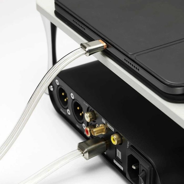 DD ddHiFi TC19BC (Comet) Cablu Silver USB-B to USB-C OTG Digital, 95cm