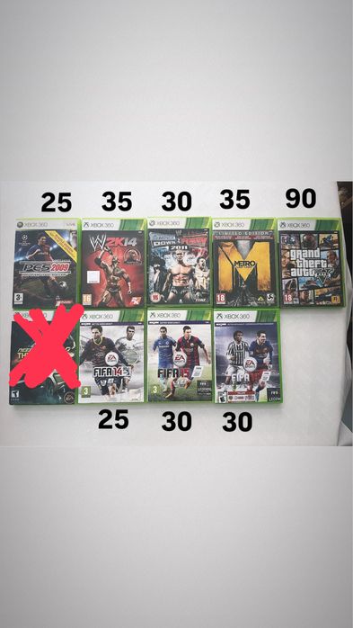 Joc Xbox 360 Gta, fifa, wwe metro