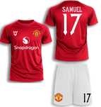 Екип тениска и шорти Manchester United с ИМЕ и НОМЕР по твой ИЗБОР!