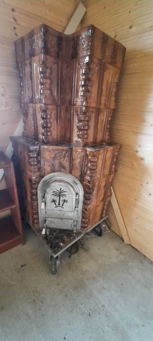 Sobă teracotă pe roți