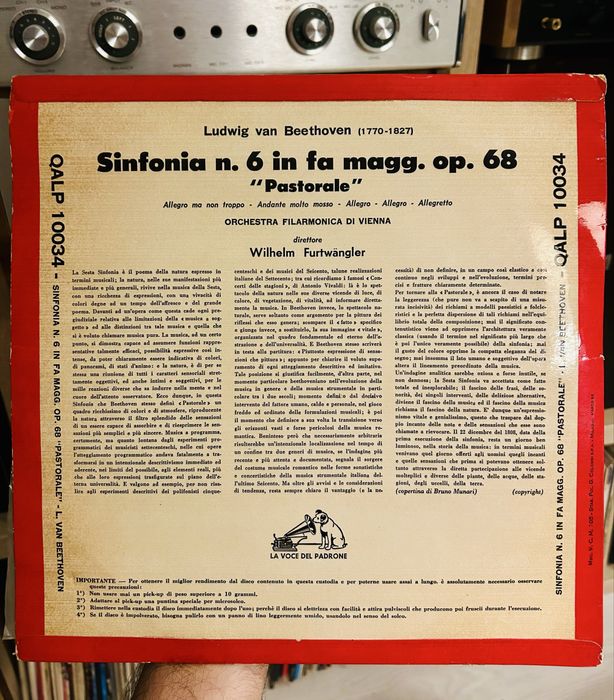 Disc Vinyl Beethoven N. 6 Pastorale Wilhelm Furtwangler 1954 Disc Rar