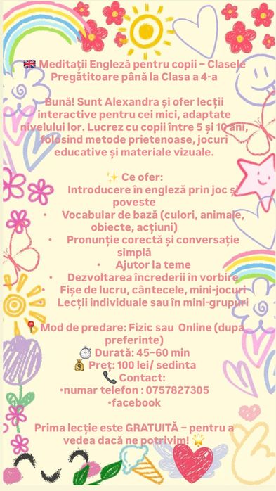 • Meditatii Engleza pentru copii