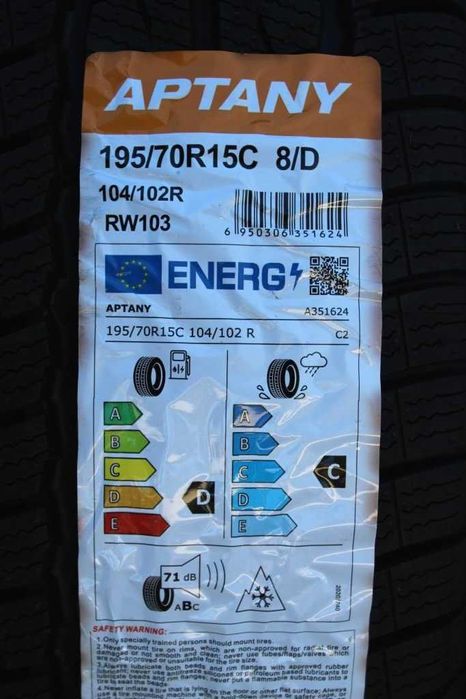 Anvelope iarna noi 195/70R15C, Aptany, DOT 2025