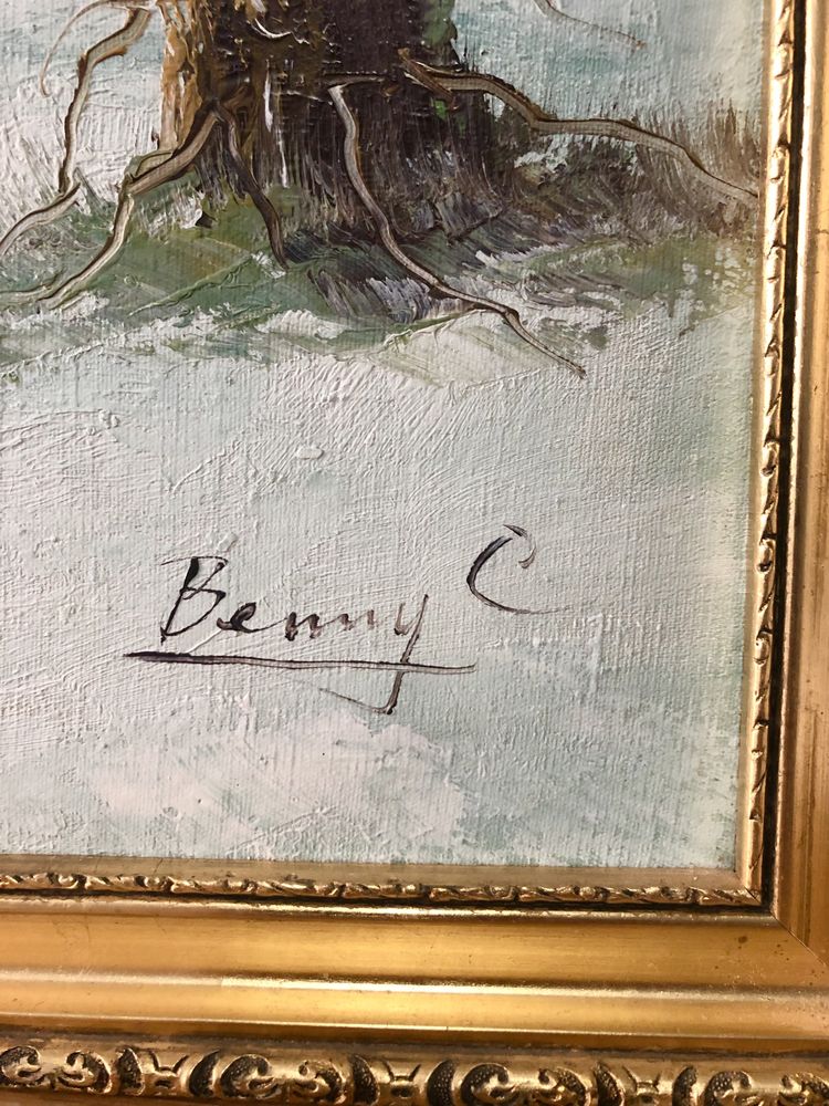 Tablou 56/46 cm pictar manual semnat “Benny C”.
