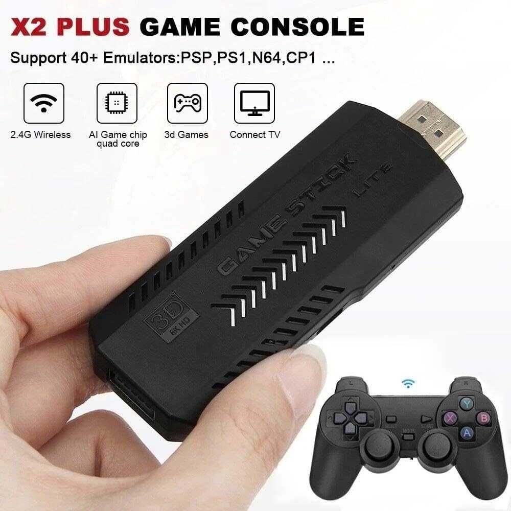 Ретро конзола X2 Plus Game Stick 40 000 игри, 128 GB