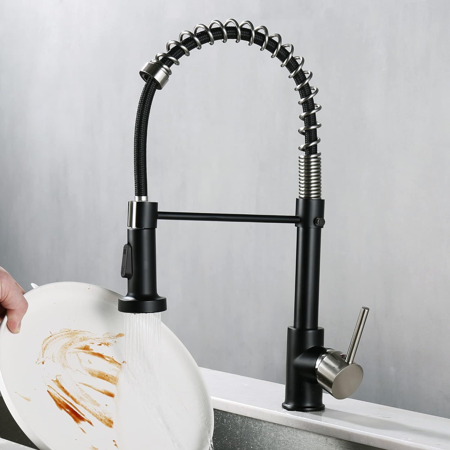 Baterie de bucatarie cu cap retractabil, rotativ 360 grade, Negociabil