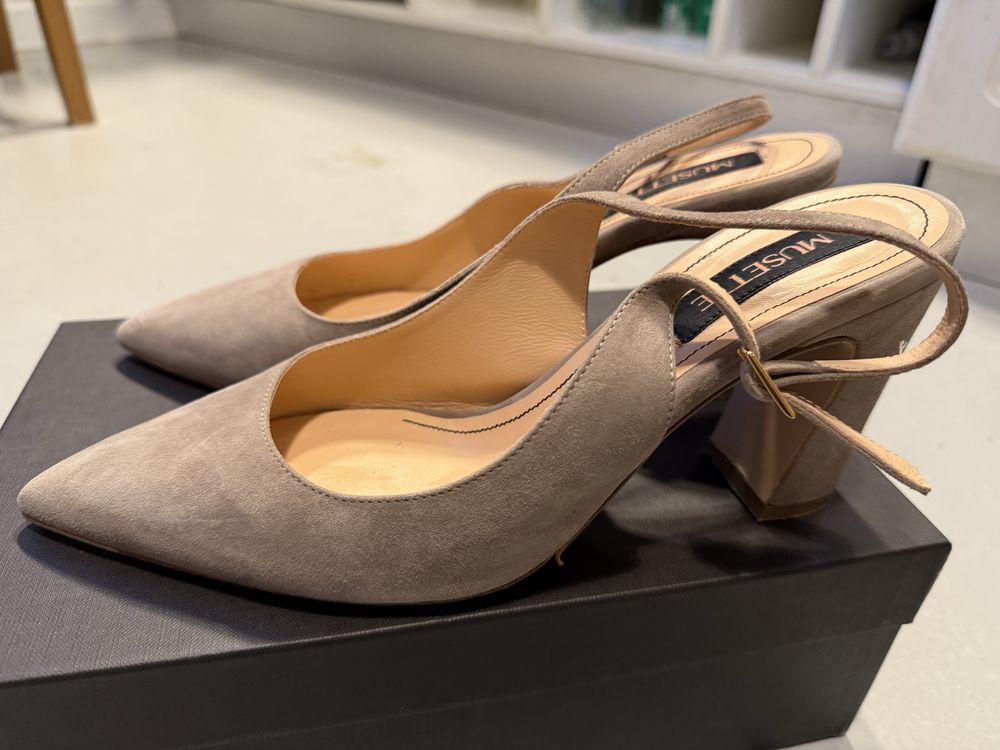 Pantofi Musette Nude, 40, piele intoarsa, fara defecte