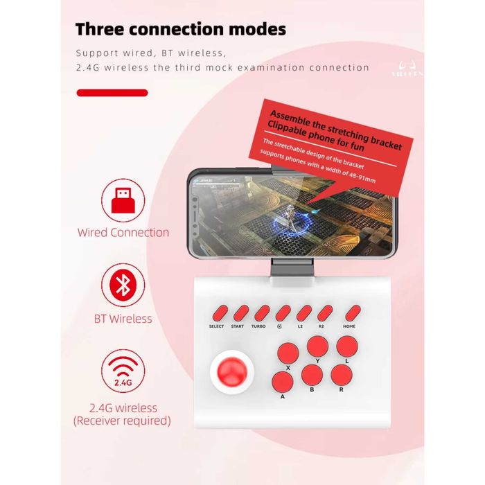 Joystick Arcade-Vintage Wireless Gaming Controler,14 Butoane,Bluetooth