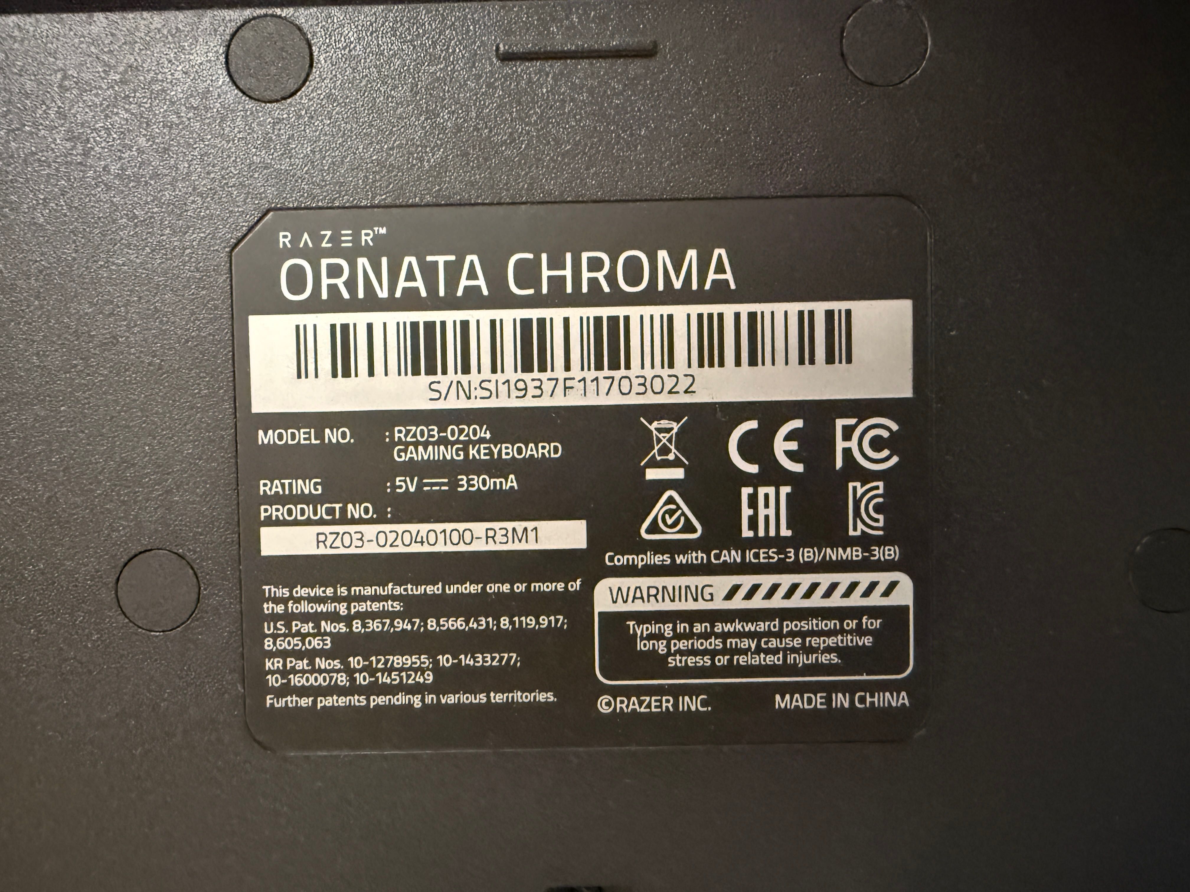 Клавиатура Razer Ornata Chroma