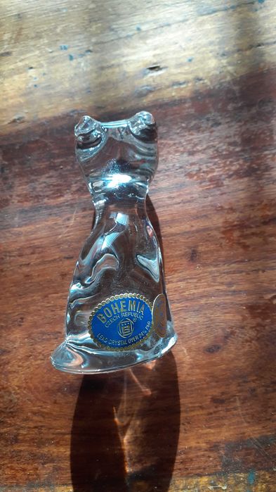 Чешки кристал коте мече фигурка Бохемия, Bohemia Crystal
