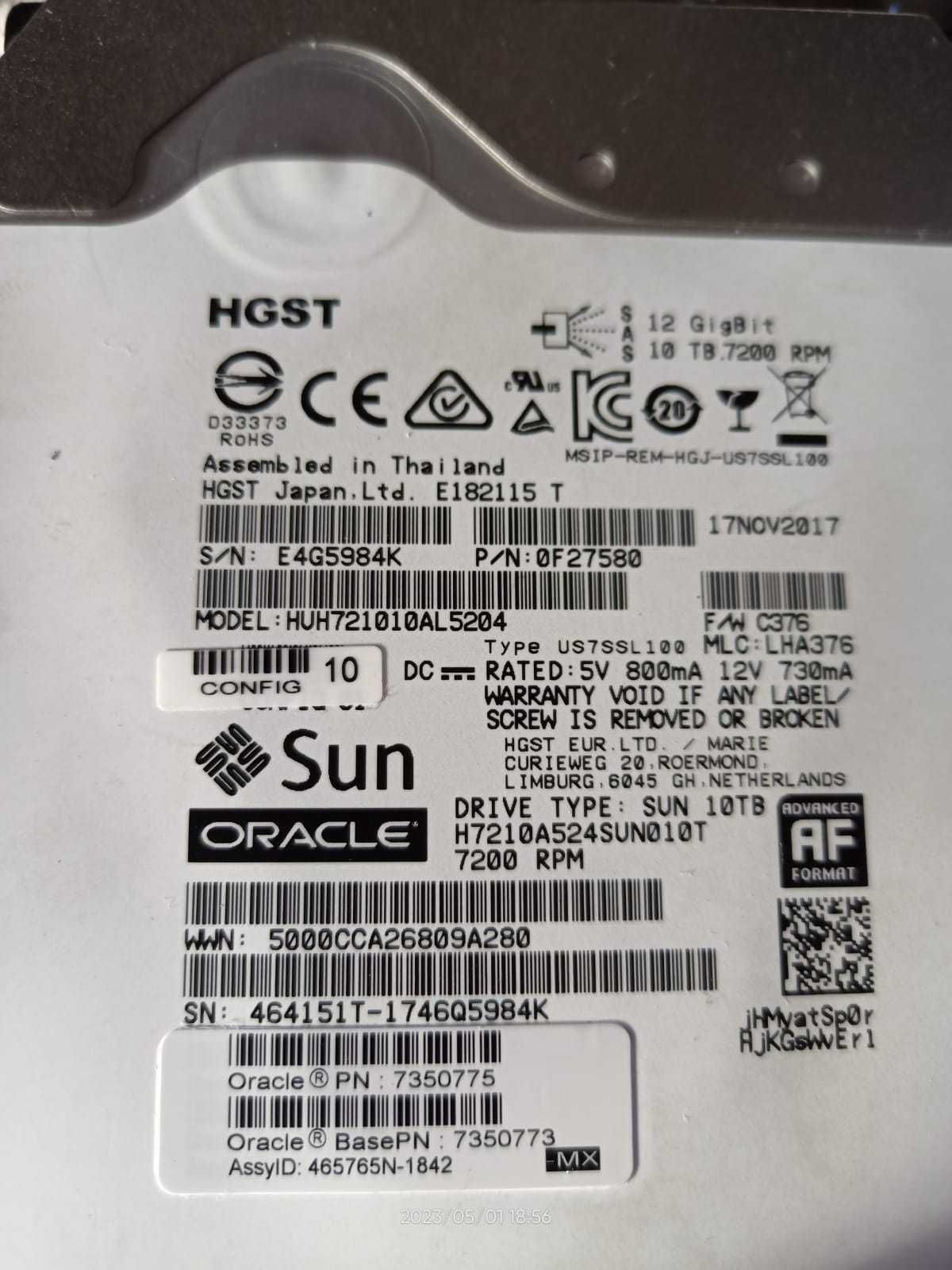 Продам HDD для сервера 10TB.