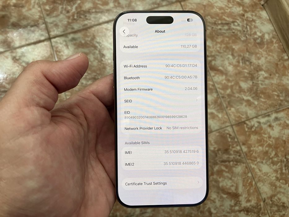 IPhone 16 Pro 128гб Перфектен 92% BH