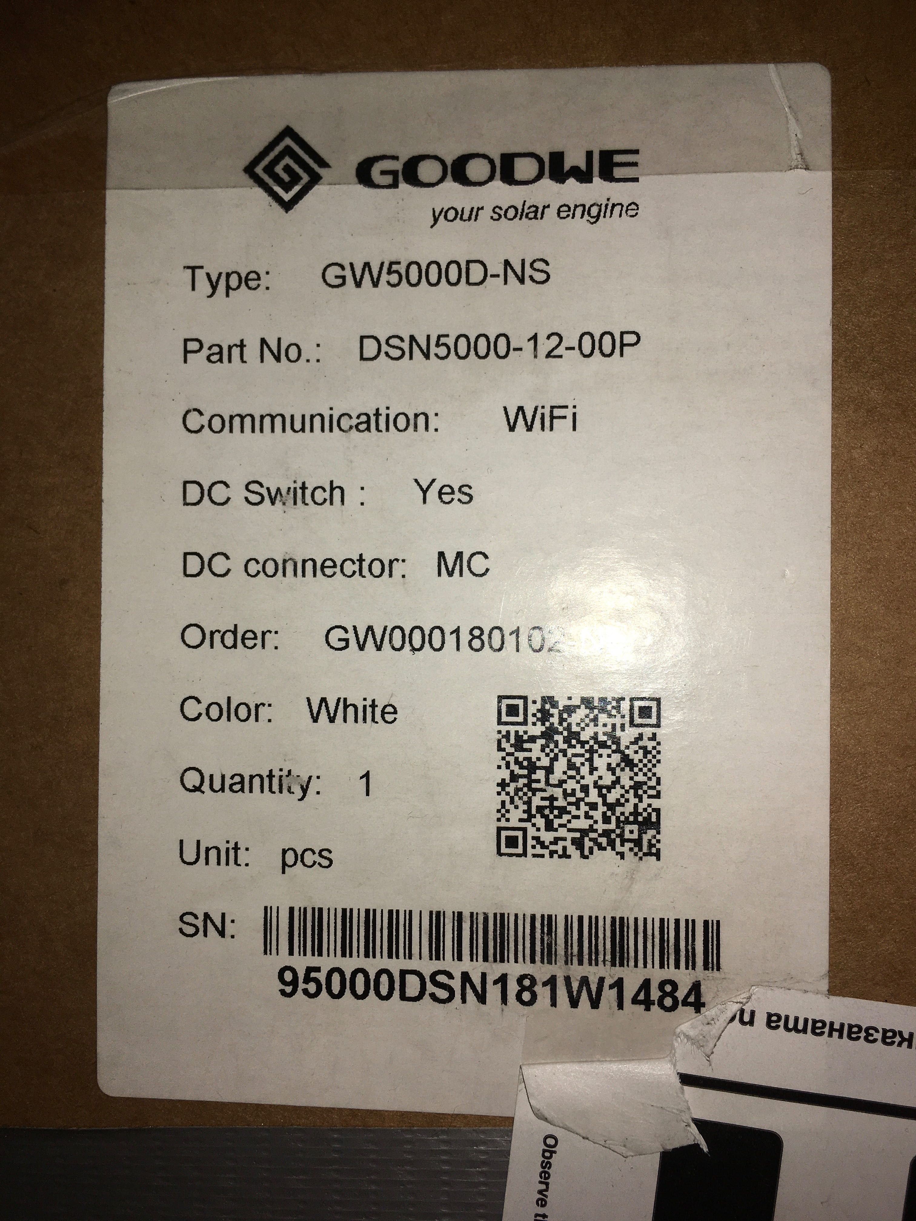 Монофазен мрежови инвертор GoodWe5000D-NS