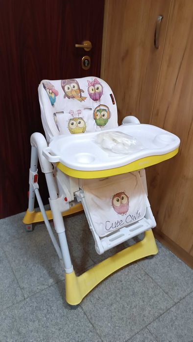Детско столче за хранене Lorelli Primo Yellow Cute Owls