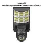 Lampă solară cu cameră 4G SIM, microfon, difuzor, V380 app