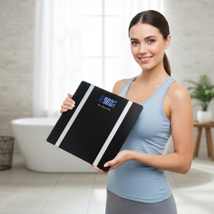 Дигитален кантар за тегло Rosberg R51650I, с Bluetooth, LCD екран, до