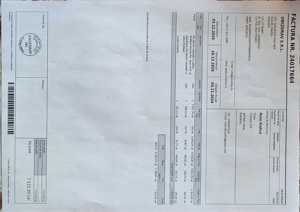 Pat pentru persoane imobilizate.