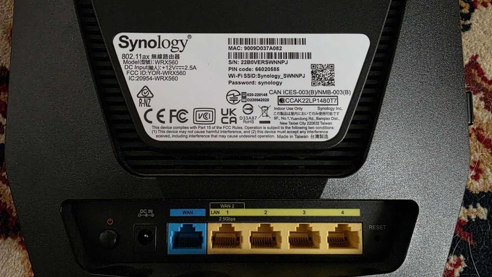 Router Synology WRX560 Dual-band, Wi-Fi 6, Mesh support