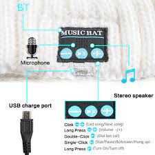 Музикална Зимна Блутут шапка с микрофон и слушки. Унисекс