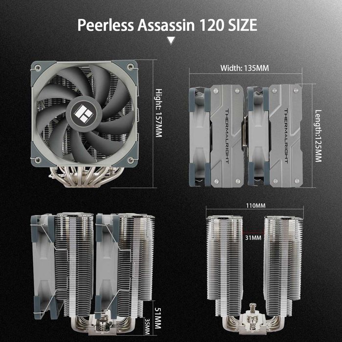Cooler CPU procesor Aer Thermalright Peerless Assassin 120,Intel AMD