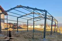 Schimb hală metalica cu mașină 
6x15x4.    Profil ipe 140 
Teava pe ac