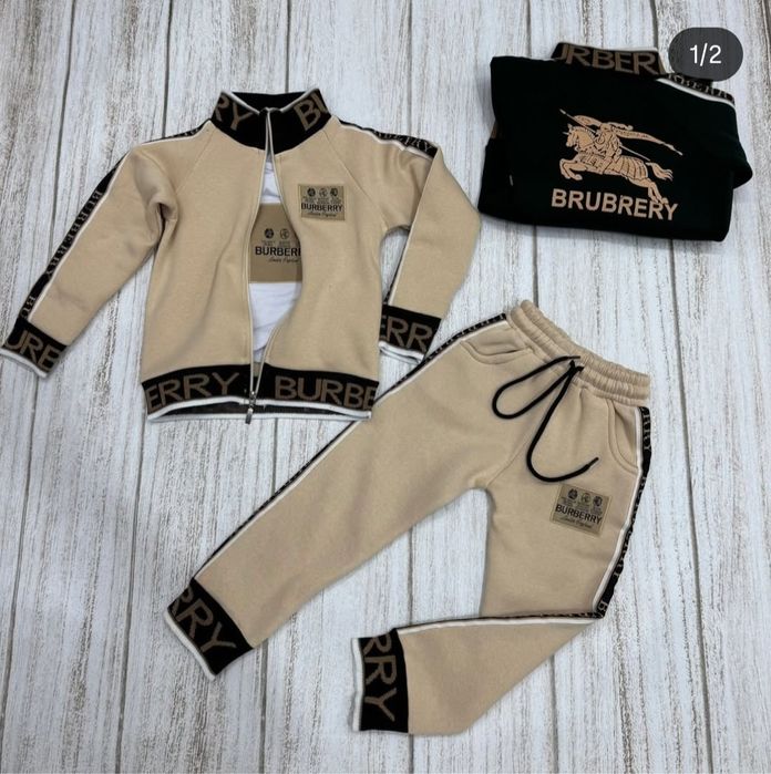 Treninguri copii Burbbery bumbac 3 piese(jachetă+bluza+pantaloni