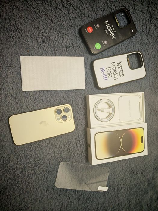 iPhone 14 Pro Gold 256 GB Neverlocked pachet full și accesorii