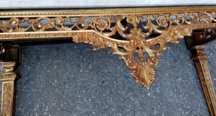 Superba consola cu oglinda din bronz masiv de dimensiuni impresionante