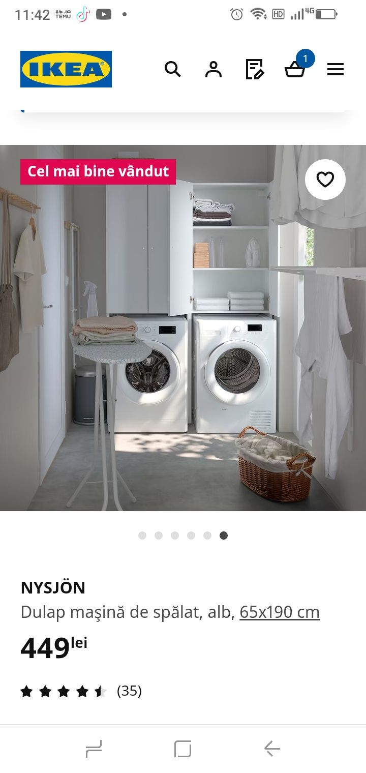 Dulap mașină de spălat