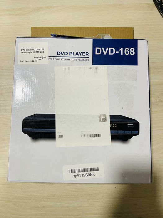 DVD Player HD DVD-168 ,HDMI ,USB ,Nou