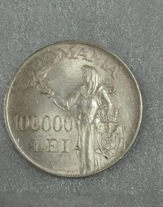 Moneda argint 100000 lei 1946 Regele Mihai (schimb cu Ceas mecanic)