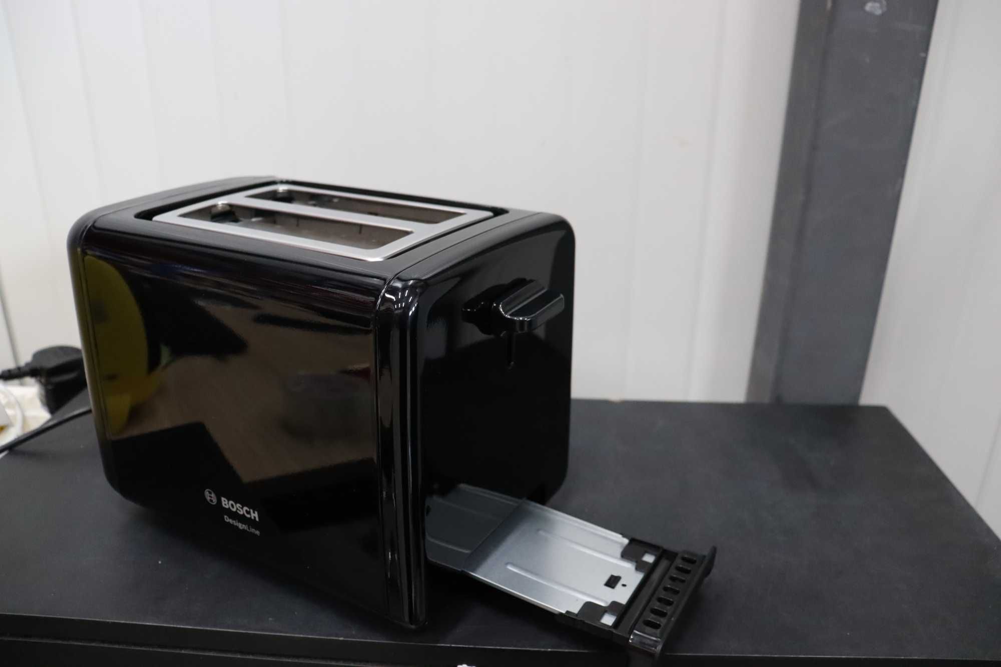 Тостер Bosch TAT3P423GB DesignLine, неръждаема стомана, 970 W, черен