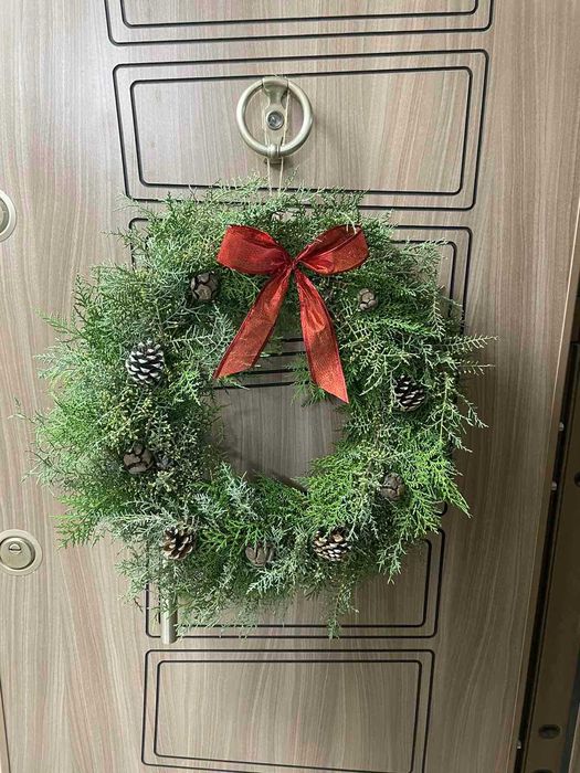 Коледен Венец 50 см – Естествени Материали, Ръчна Изработка, Премиум