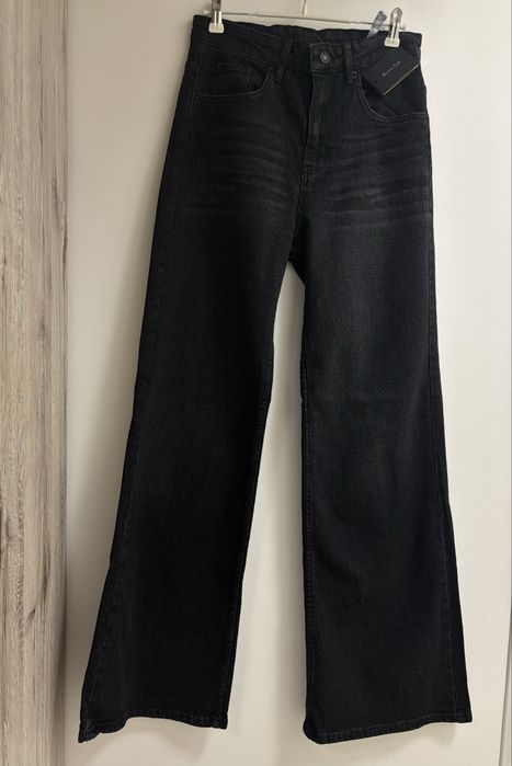 Blugi wide leg - Massimo Dutti - noi, cu eticheta, negri