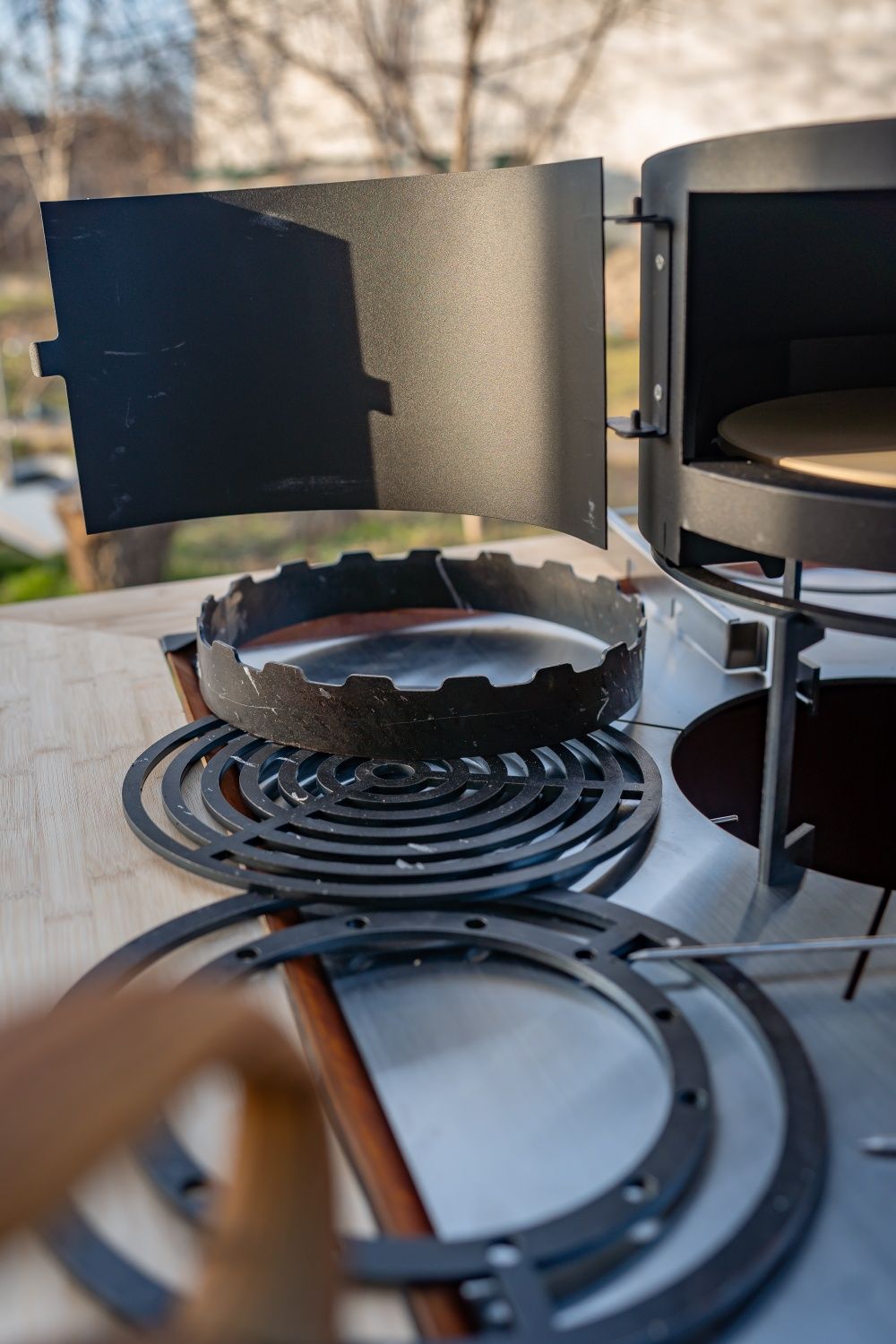 Gratar  plita inox / baza , cuva corten