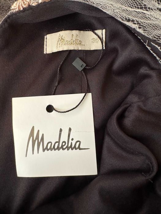 Rochie de seara cu dantela bej  si voal negru NOUA_marime 36