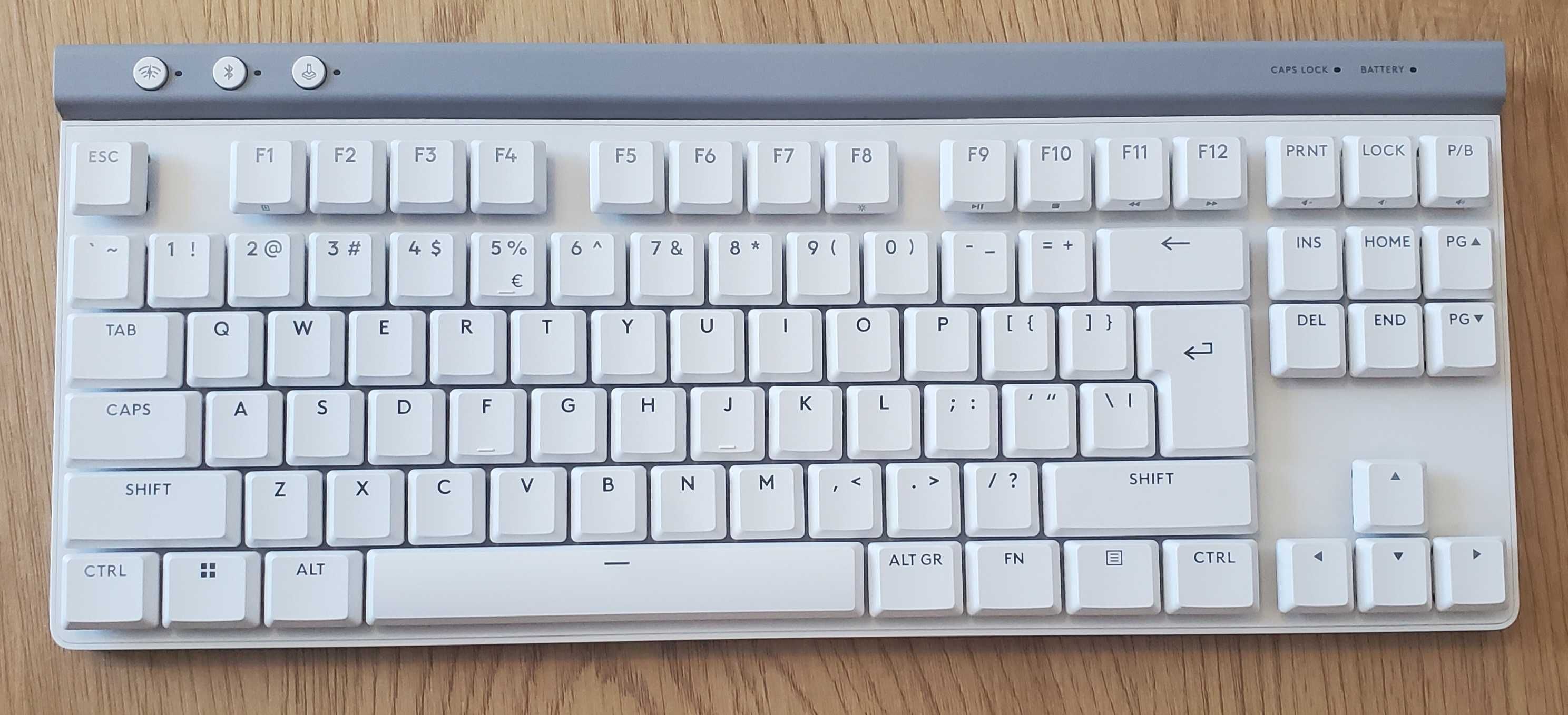 Клавиатура: Logitech G515 Lightspeed TKL, Wireless Tactile - Бяла