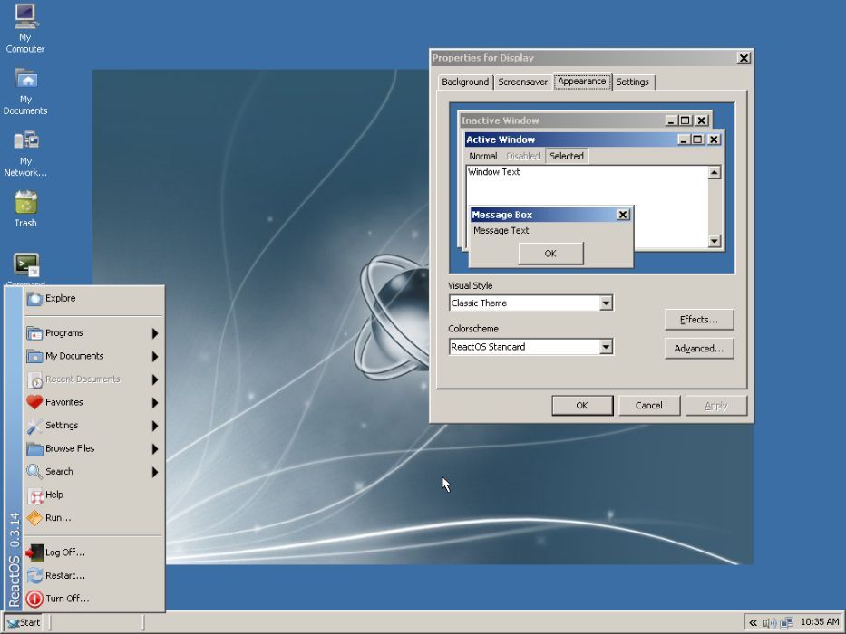 ReactOS 0.3.14 LiveCD (32-bit), Alpha/Open Source [Sistem operare PC]