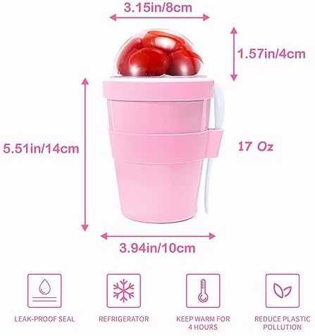 Нова Изолирана чаша за кисело мляко плодове с капак/неръждаема стомана