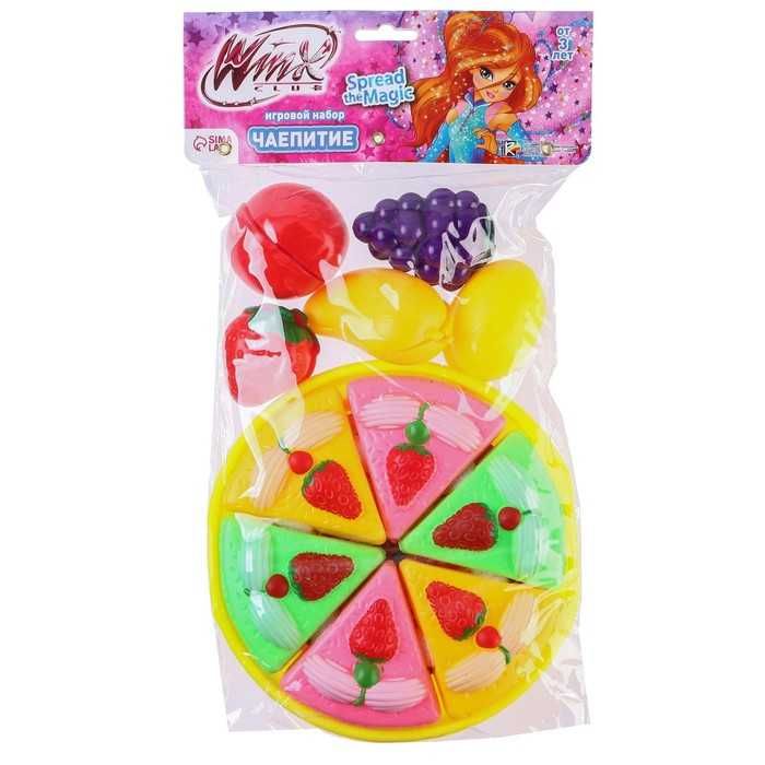 Игровой набор «Чаепитие», WINX, тортик и фрукты на липучках