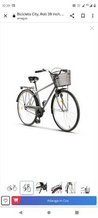 Bicicleta City, Roti 28 Inch, Frana V-Brake, Portbagaj, Aparatori Alum