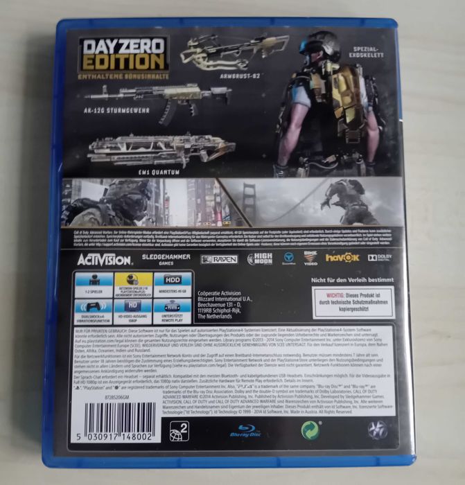 Ccall of duty anvenced warfare day zero edition за Ps 4