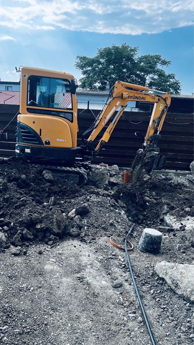 Inchirieri miniexcavator 2.7 tone si Bobcat