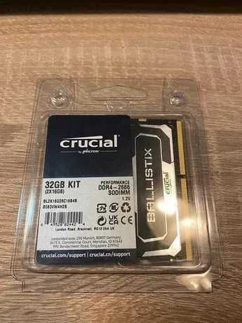 Memorie RAM Laptop CRUCIAL Ballistix 32GB (2x16) 2666 MHz SIGILAT. Nou