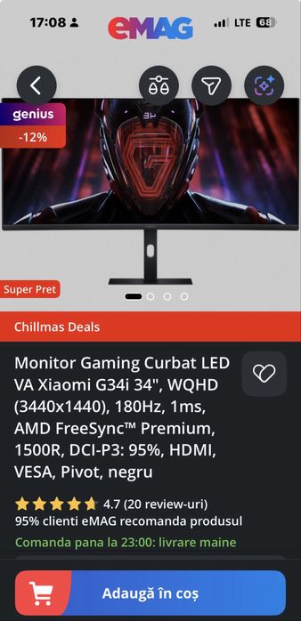Monitor Curbat Xiaomi