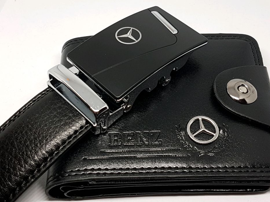 мъжки портфейл+колан луксозен комплект бмв мерцедес ауди