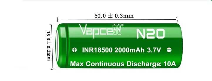 Baterie Vapcell 18500 N20 de 2000mAh-10A