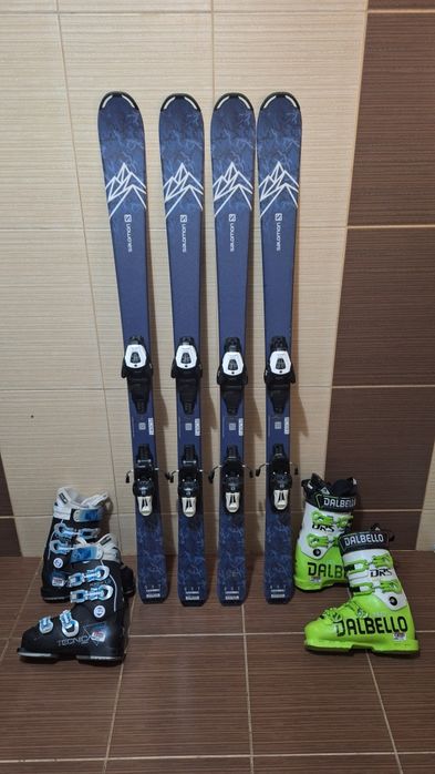 Set schiuri 140cm salomon-clapari ski copii