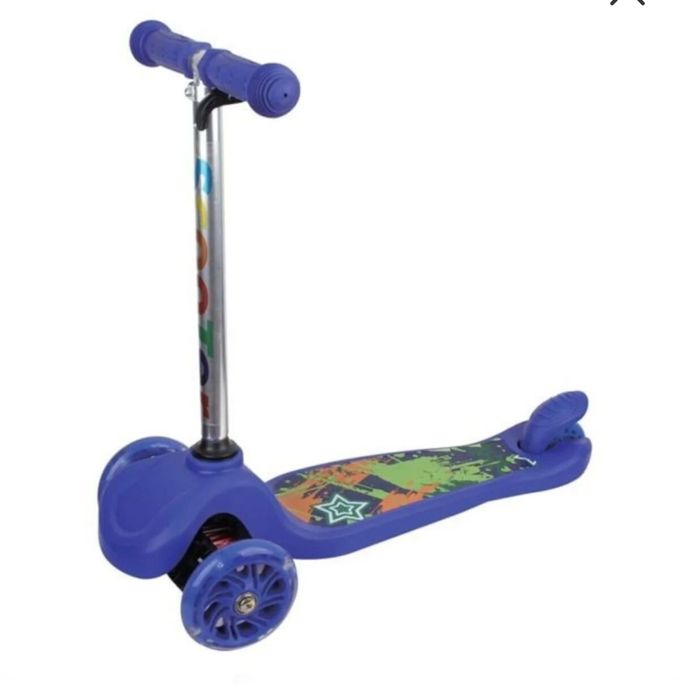 Trotineta Bleu cu Roti cu LED  pe 3 nivele Nu Necesita Asamblare