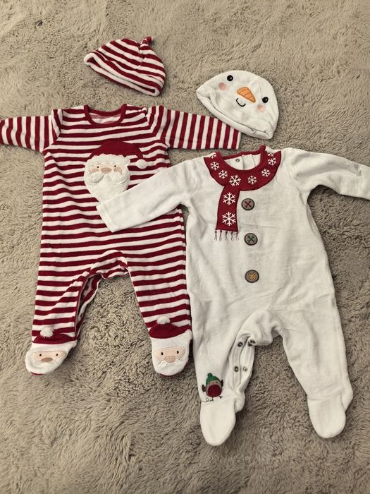 Коледни дрешки - ромпъри 3-6м